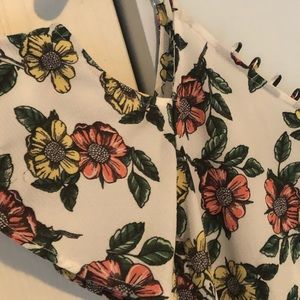 Cold shoulder spaghetti strap flower top